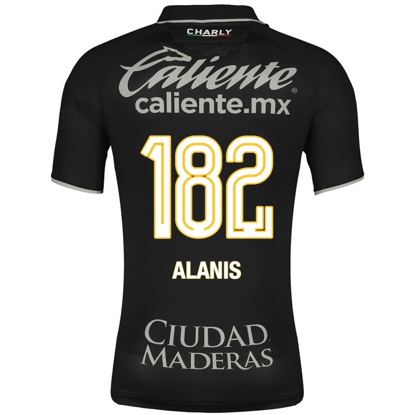 Naisten Alejandro Alanís #182 Musta Vieraspaita 2023/24 Lyhythihainen Paita T-Paita