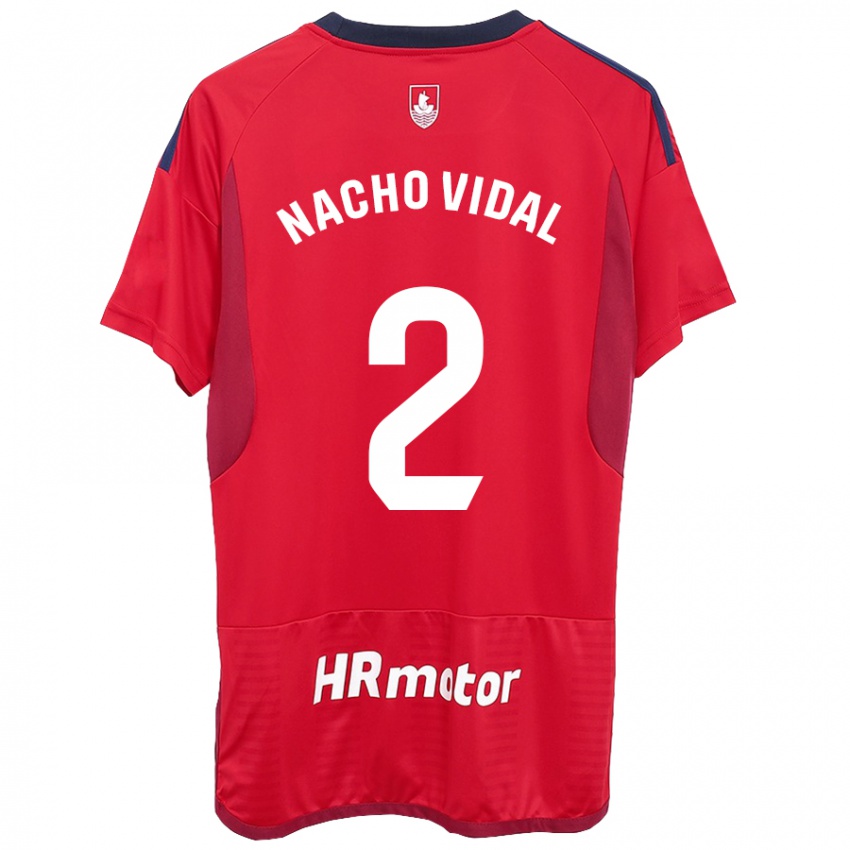 Lapset Nacho Vidal #2 Punainen Kotipaita 2023/24 Lyhythihainen Paita T-Paita