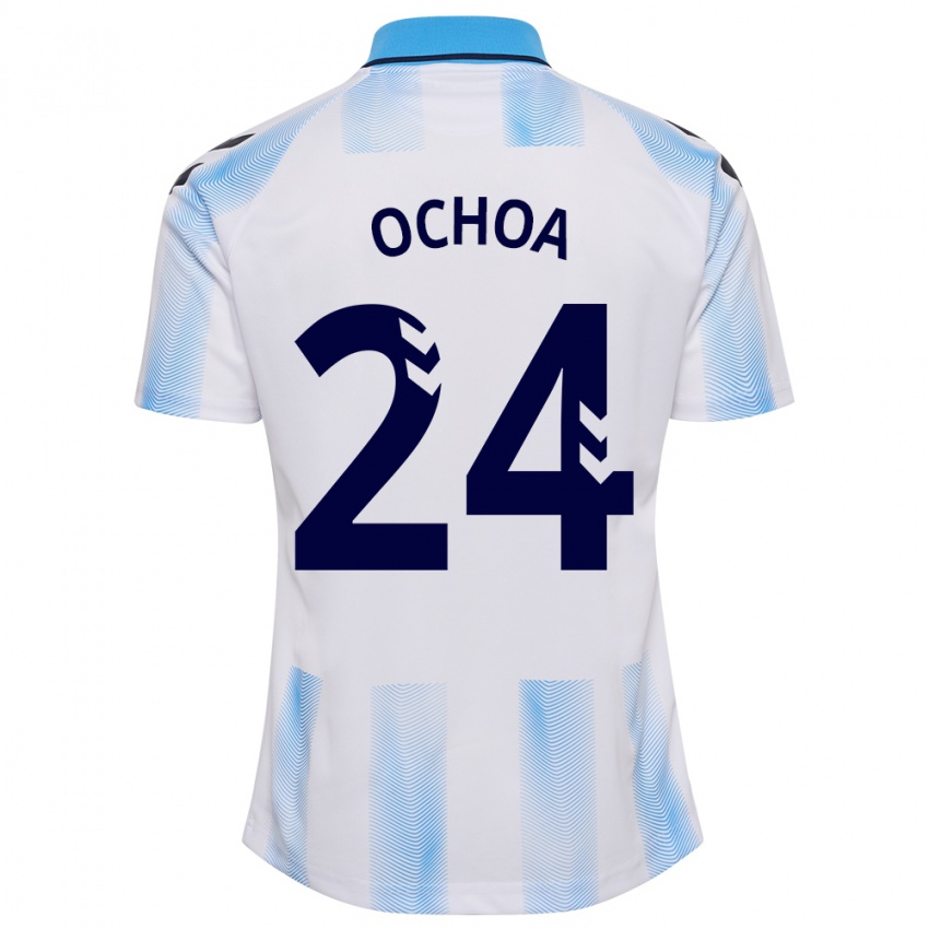 Lapset Aarón Ochoa #24 Valkoinen Sininen Kotipaita 2023/24 Lyhythihainen Paita T-Paita