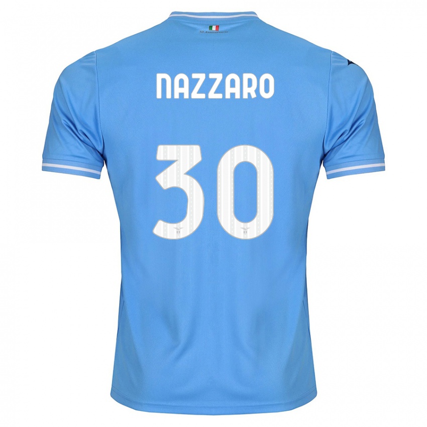 Lapset Marco Nazzaro #30 Sininen Kotipaita 2023/24 Lyhythihainen Paita T-Paita