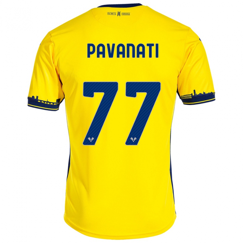 Miesten Alessandro Pavanati #77 Keltainen Vieraspaita 2023/24 Lyhythihainen Paita T-Paita