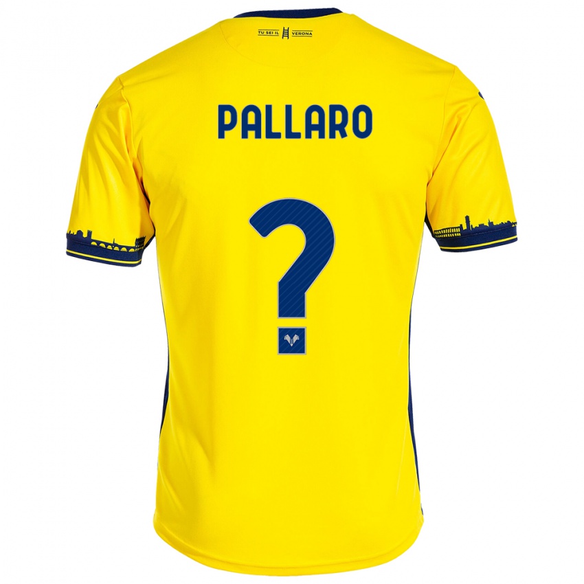 Miesten Alessandro Pallaro #0 Keltainen Vieraspaita 2023/24 Lyhythihainen Paita T-Paita
