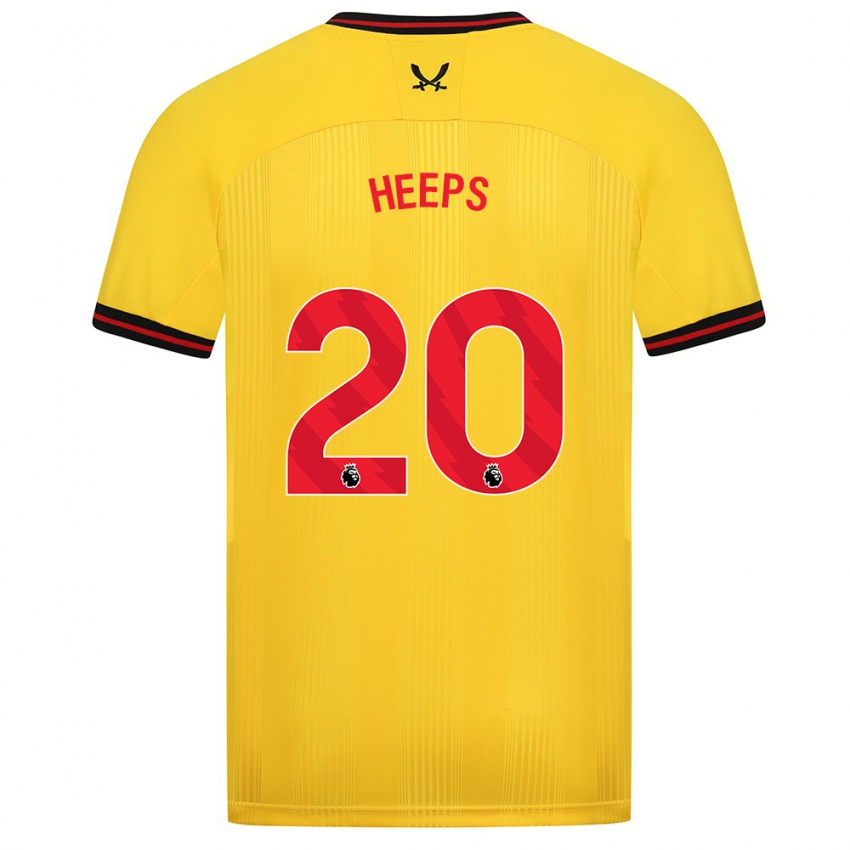 Miesten Eleanor Heeps #20 Keltainen Vieraspaita 2023/24 Lyhythihainen Paita T-Paita