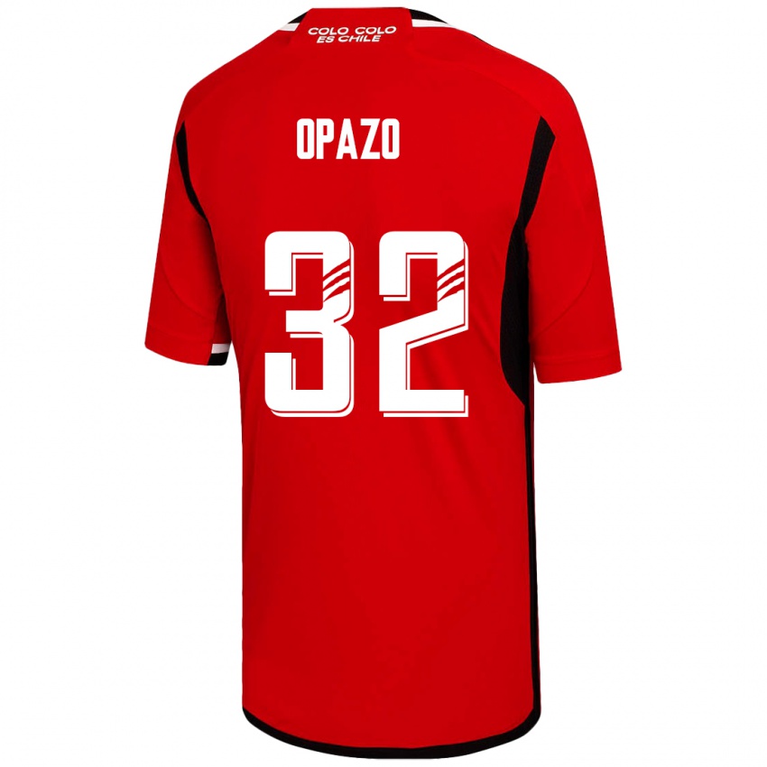 Miesten Óscar Opazo #32 Punainen Vieraspaita 2023/24 Lyhythihainen Paita T-Paita