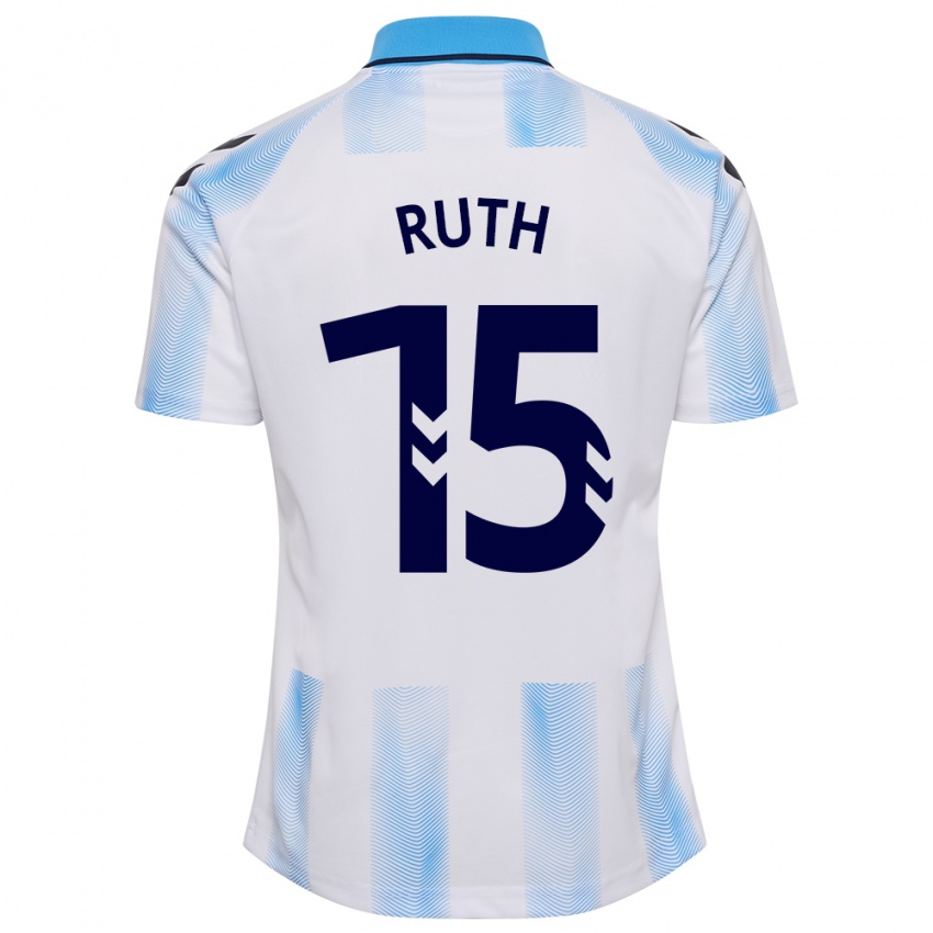 Naisten Ruth #15 Valkoinen Sininen Kotipaita 2023/24 Lyhythihainen Paita T-Paita
