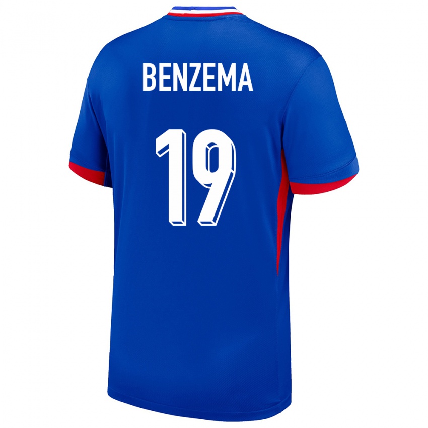 Lapset Ranska Karim Benzema #19 Sininen Kotipaita 24-26 Lyhythihainen Paita T-Paita
