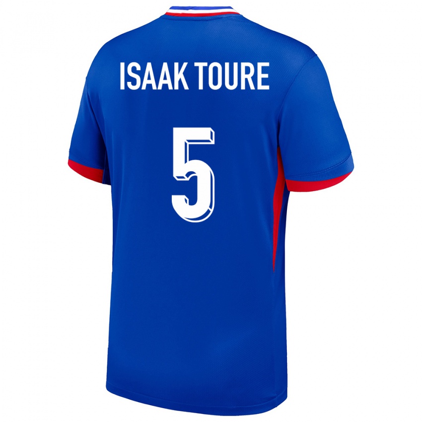 Lapset Ranska Souleymane Isaak Toure #5 Sininen Kotipaita 24-26 Lyhythihainen Paita T-Paita