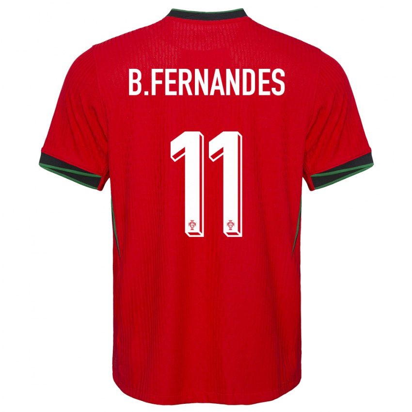 Lapset Portugali Bruno Fernandes #11 Punainen Kotipaita 24-26 Lyhythihainen Paita T-Paita