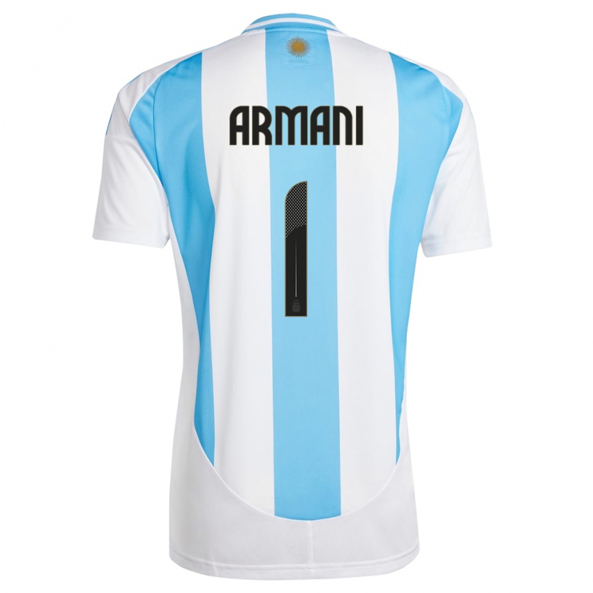 Lapset Argentiina Franco Armani #1 Valkoinen Sininen Kotipaita 24-26 Lyhythihainen Paita T-Paita