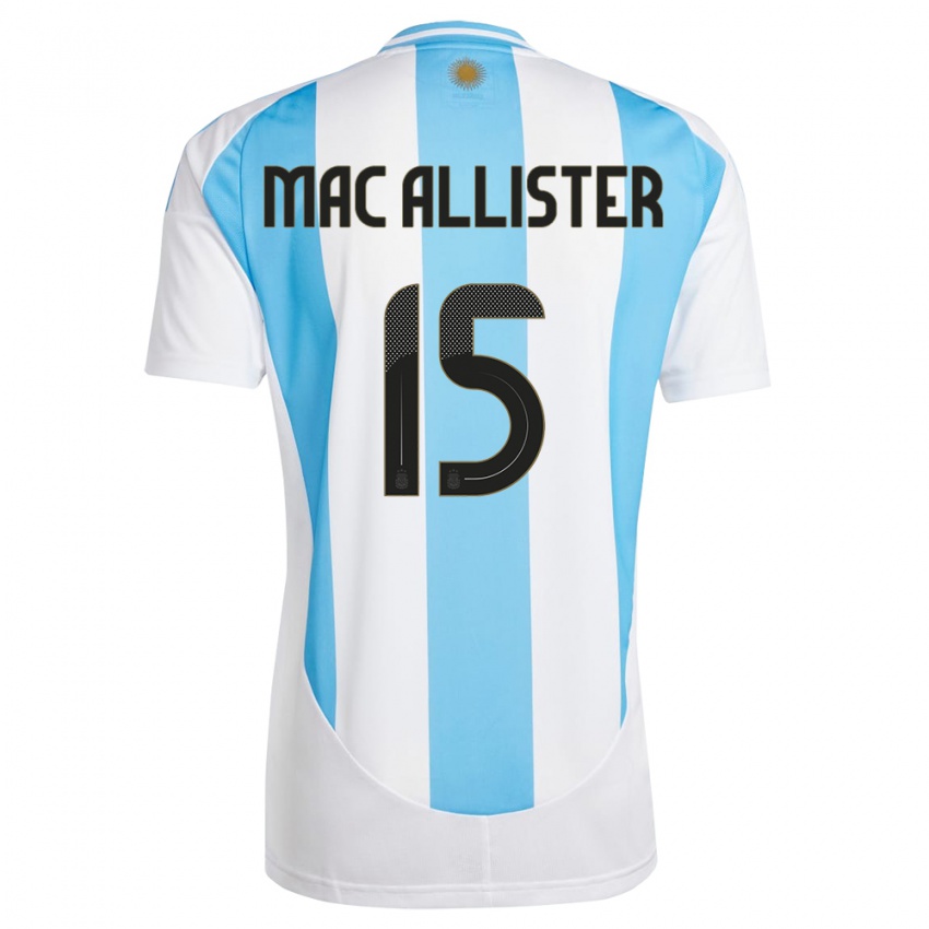 Lapset Argentiina Alexis Mac Allister #15 Valkoinen Sininen Kotipaita 24-26 Lyhythihainen Paita T-Paita