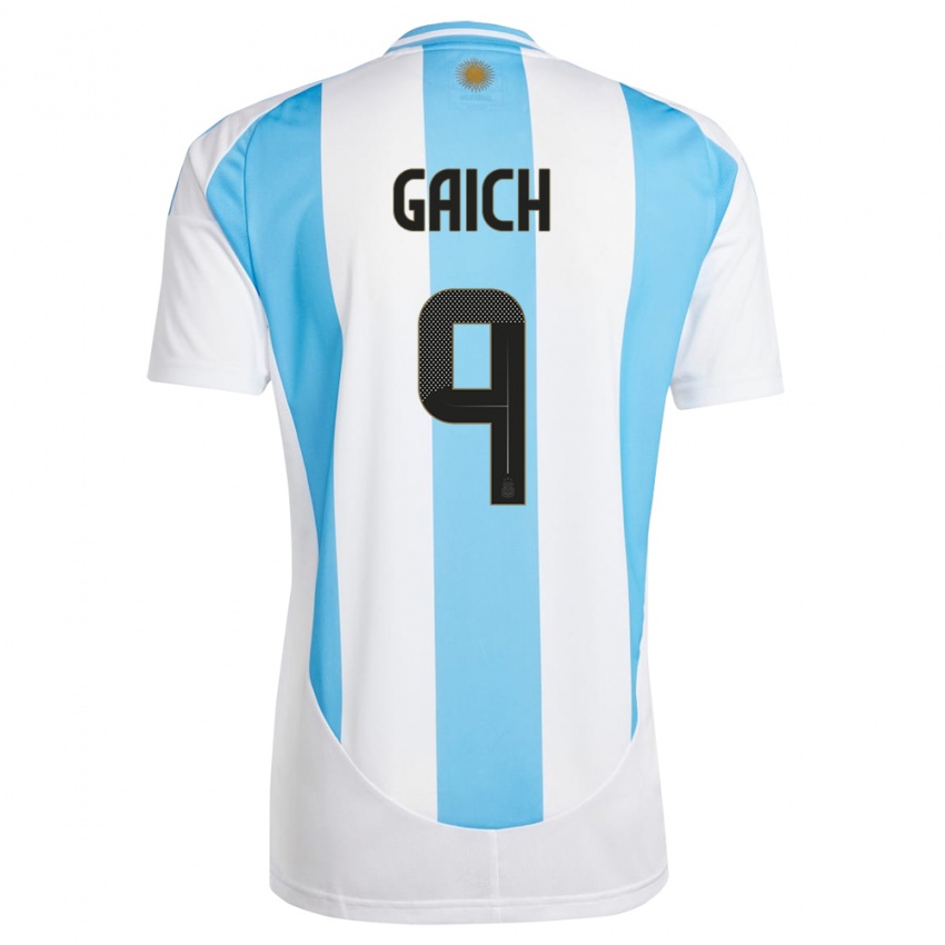 Lapset Argentiina Adolfo Gaich #9 Valkoinen Sininen Kotipaita 24-26 Lyhythihainen Paita T-Paita
