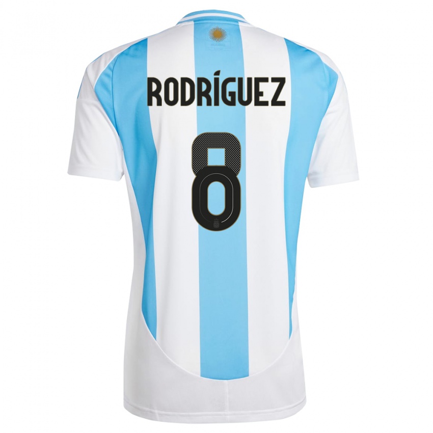 Lapset Argentiina Agustin Rodriguez #8 Valkoinen Sininen Kotipaita 24-26 Lyhythihainen Paita T-Paita