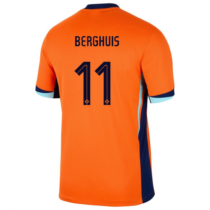 Lapset Alankomaat Steven Berghuis #11 Oranssi Kotipaita 24-26 Lyhythihainen Paita T-Paita
