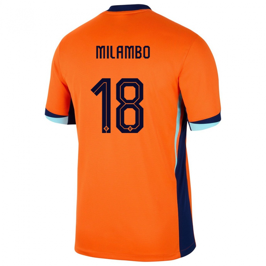 Lapset Alankomaat Antoni Milambo #18 Oranssi Kotipaita 24-26 Lyhythihainen Paita T-Paita