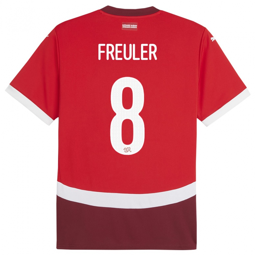 Lapset Sveitsi Remo Freuler #8 Punainen Kotipaita 24-26 Lyhythihainen Paita T-Paita