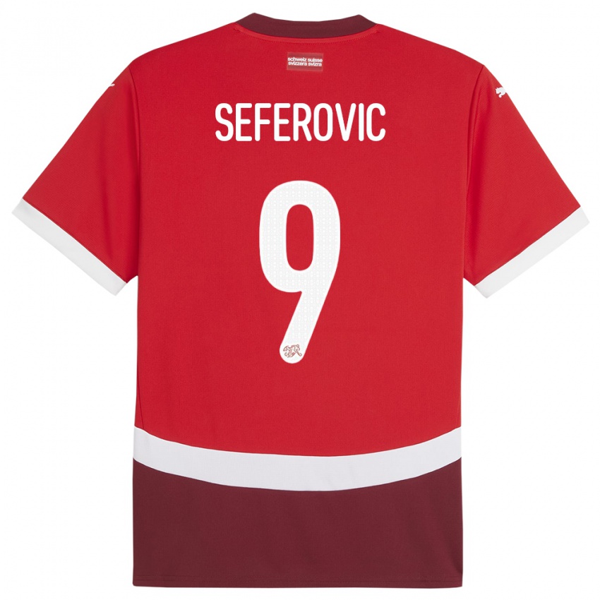 Lapset Sveitsi Haris Seferovic #9 Punainen Kotipaita 24-26 Lyhythihainen Paita T-Paita