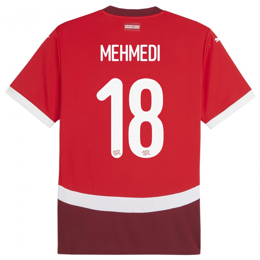 Lapset Sveitsi Admir Mehmedi #18 Punainen Kotipaita 24-26 Lyhythihainen Paita T-Paita