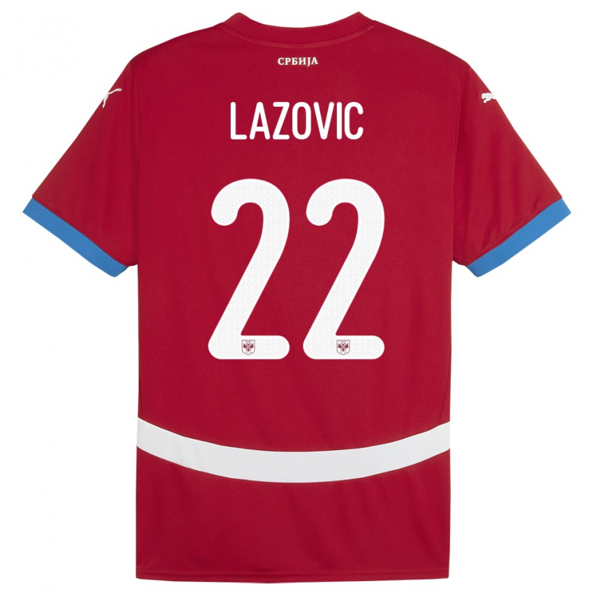 Lapset Serbia Darko Lazovic #22 Punainen Kotipaita 24-26 Lyhythihainen Paita T-Paita