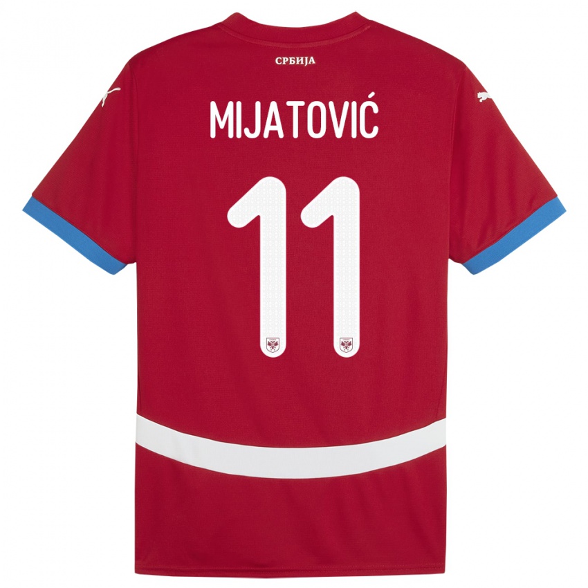 Lapset Serbia Jovan Mijatovic #11 Punainen Kotipaita 24-26 Lyhythihainen Paita T-Paita