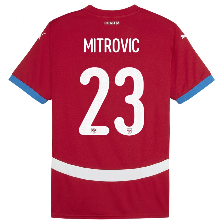 Lapset Serbia Vuk Mitrovic #23 Punainen Kotipaita 24-26 Lyhythihainen Paita T-Paita