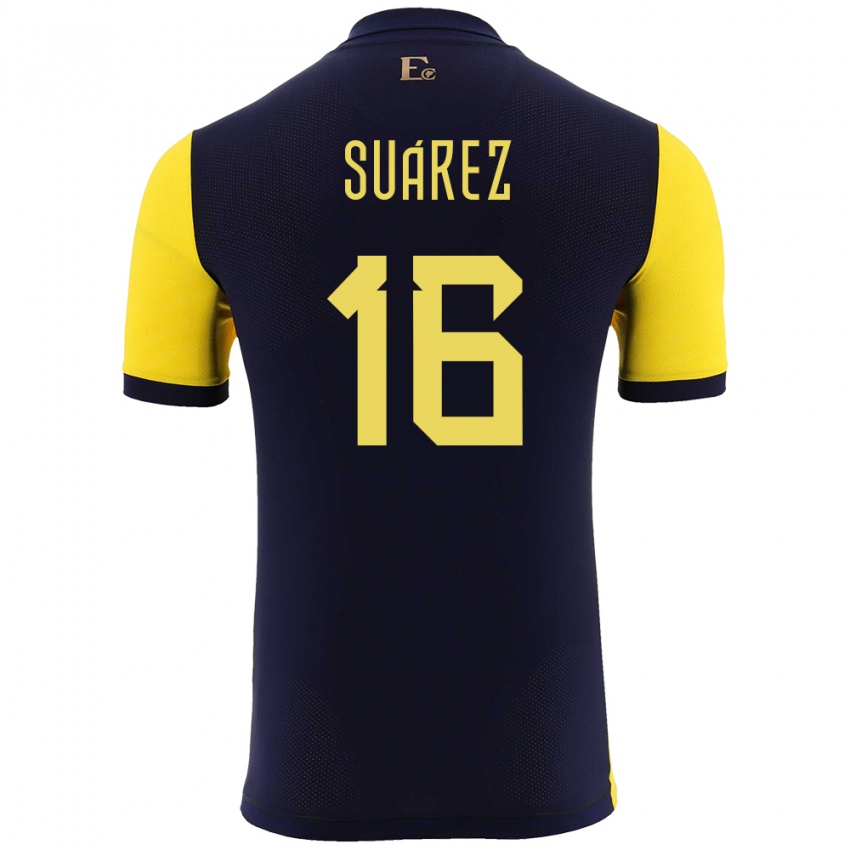Lapset Ecuador Ariel Suarez #16 Keltainen Kotipaita 24-26 Lyhythihainen Paita T-Paita