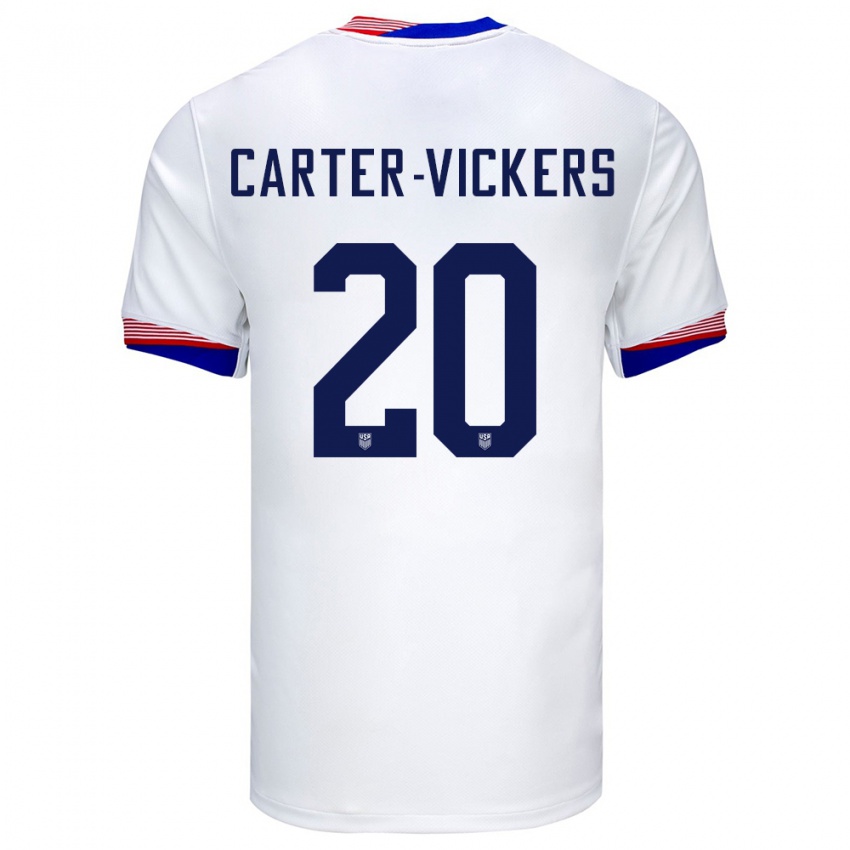 Lapset Yhdysvallat Cameron Carter-Vickers #20 Valkoinen Kotipaita 24-26 Lyhythihainen Paita T-Paita