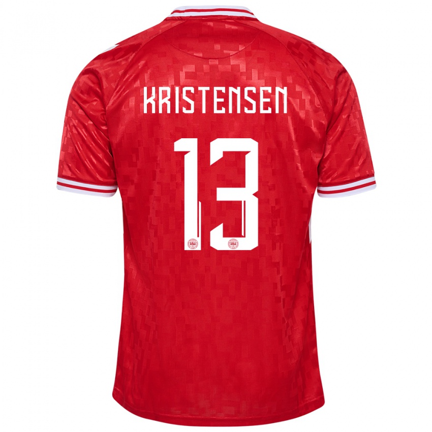 Lapset Tanska Rasmus Kristensen #13 Punainen Kotipaita 24-26 Lyhythihainen Paita T-Paita