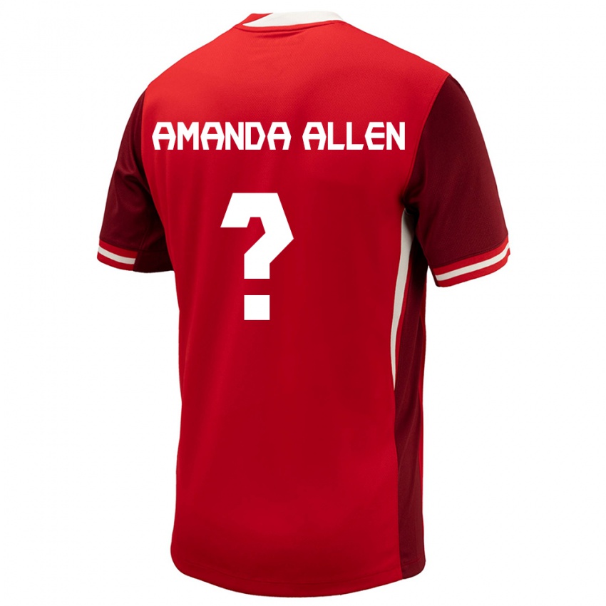 Lapset Kanada Amanda Allen #0 Punainen Kotipaita 24-26 Lyhythihainen Paita T-Paita
