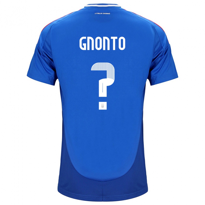 Lapset Italia Wilfried Gnonto #0 Sininen Kotipaita 24-26 Lyhythihainen Paita T-Paita