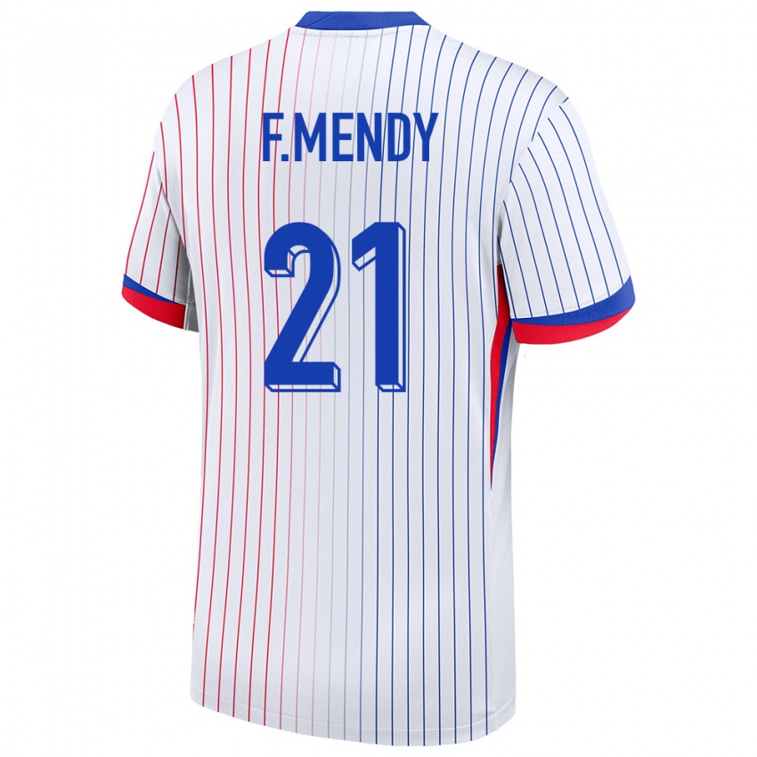 Lapset Ranska Ferland Mendy #21 Valkoinen Vieraspaita 24-26 Lyhythihainen Paita T-Paita