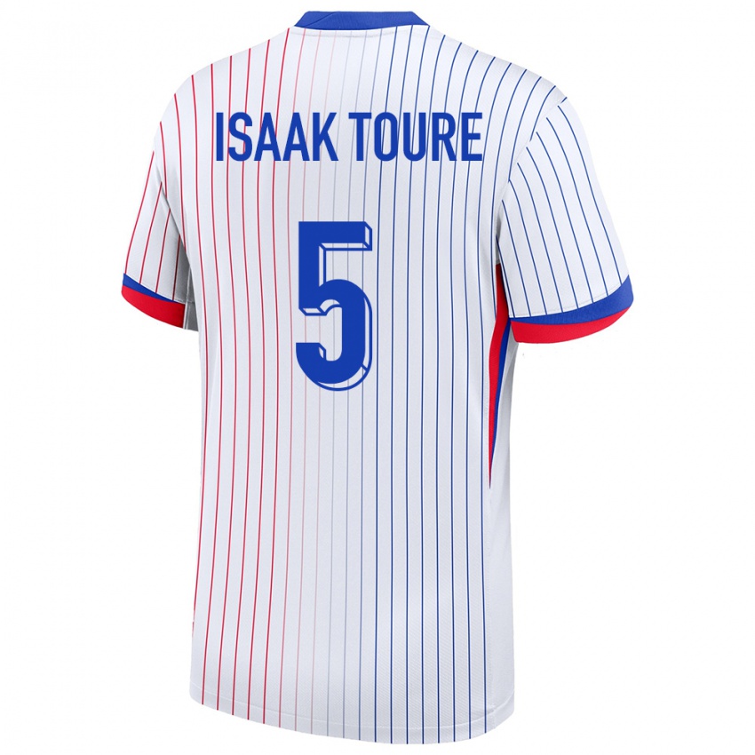 Lapset Ranska Souleymane Isaak Toure #5 Valkoinen Vieraspaita 24-26 Lyhythihainen Paita T-Paita