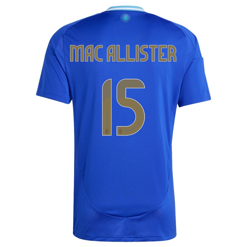 Lapset Argentiina Alexis Mac Allister #15 Sininen Vieraspaita 24-26 Lyhythihainen Paita T-Paita
