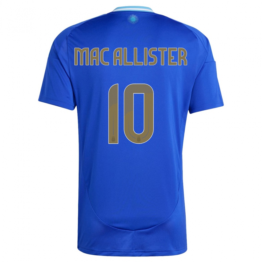 Lapset Argentiina Alexis Mac Allister #10 Sininen Vieraspaita 24-26 Lyhythihainen Paita T-Paita