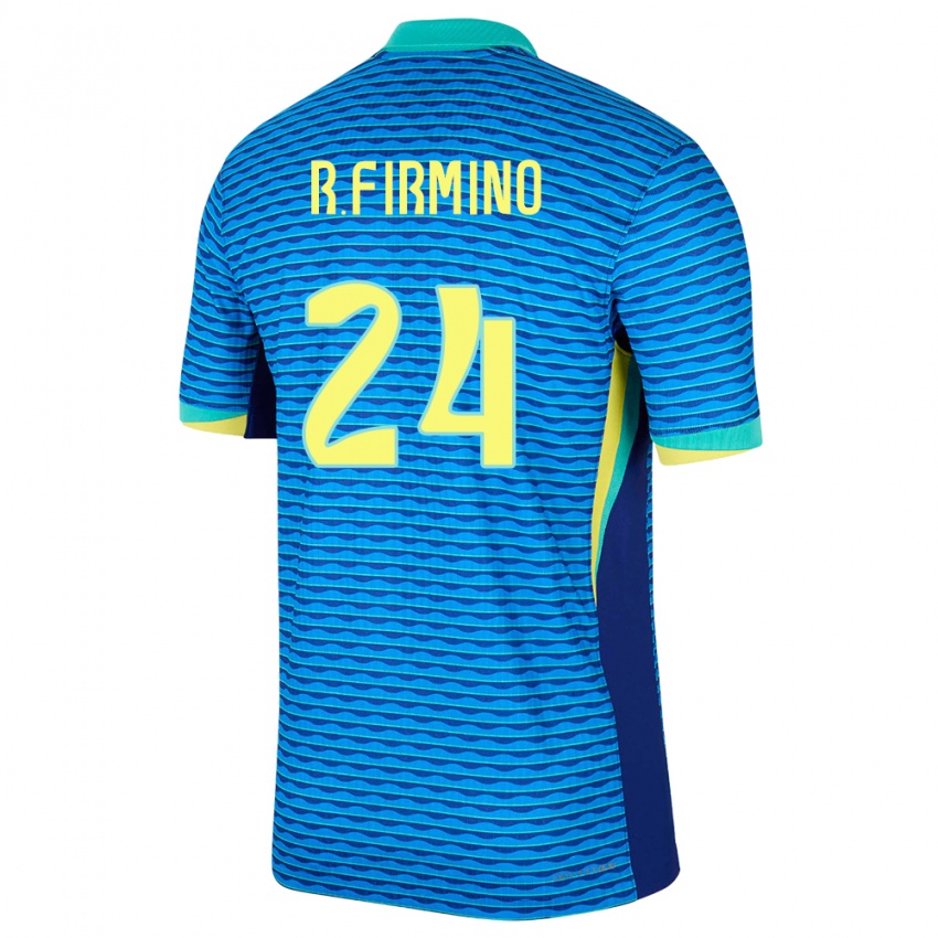 Lapset Brasilia Roberto Firmino #24 Sininen Vieraspaita 24-26 Lyhythihainen Paita T-Paita