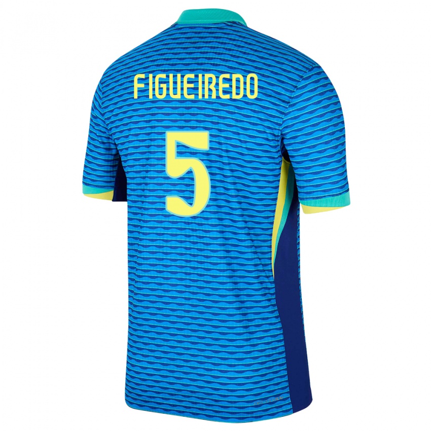 Lapset Brasilia Vitor Figueiredo #5 Sininen Vieraspaita 24-26 Lyhythihainen Paita T-Paita
