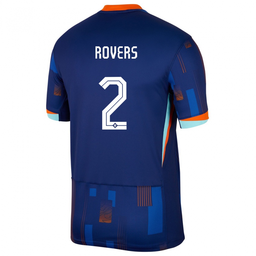 Lapset Alankomaat Bram Rovers #2 Sininen Vieraspaita 24-26 Lyhythihainen Paita T-Paita