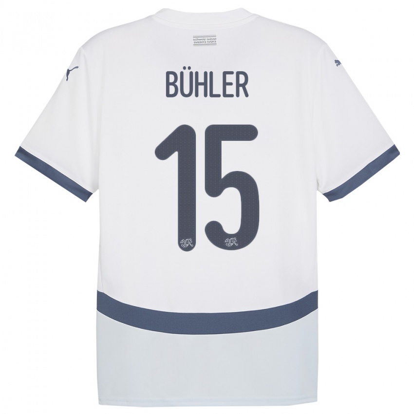 Lapset Sveitsi Luana Buhler #15 Valkoinen Vieraspaita 24-26 Lyhythihainen Paita T-Paita