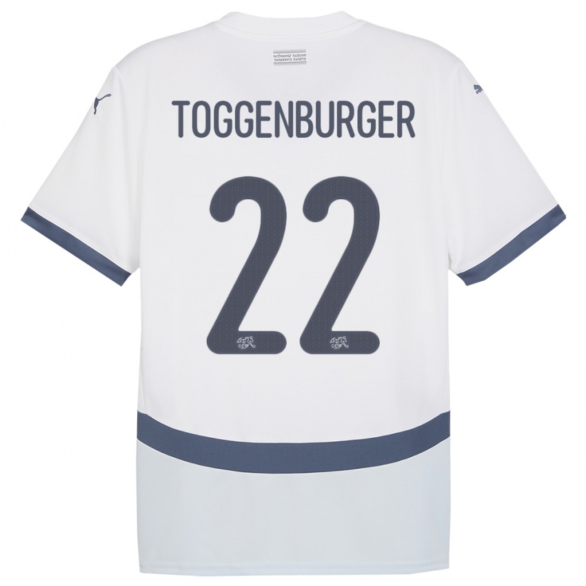 Lapset Sveitsi Nando Toggenburger #22 Valkoinen Vieraspaita 24-26 Lyhythihainen Paita T-Paita