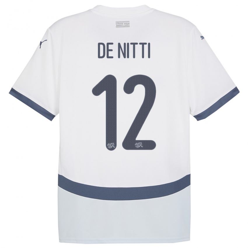 Lapset Sveitsi Gianni De Nitti #12 Valkoinen Vieraspaita 24-26 Lyhythihainen Paita T-Paita