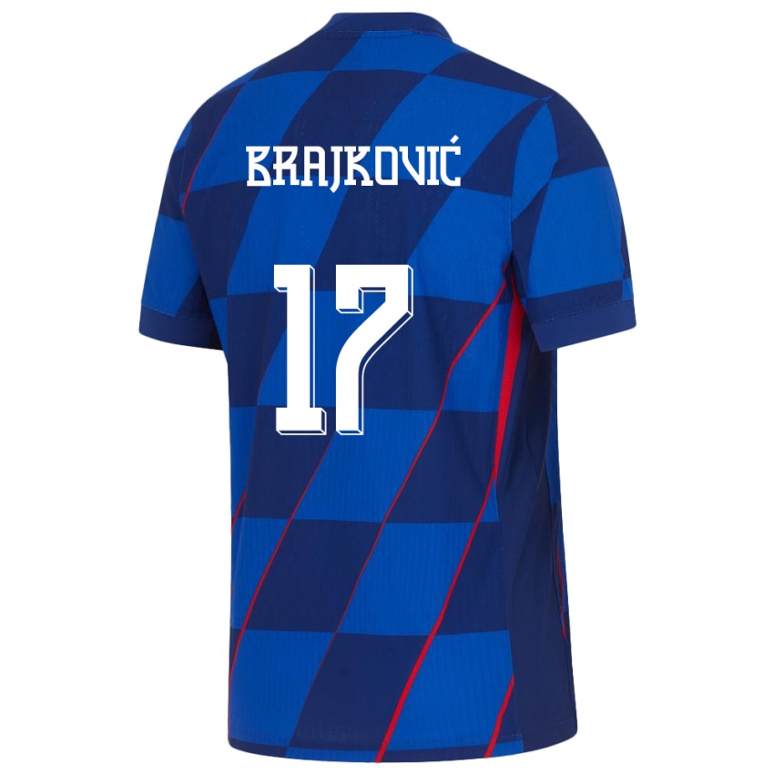 Lapset Kroatia Roko Brajkovic #17 Sininen Vieraspaita 24-26 Lyhythihainen Paita T-Paita