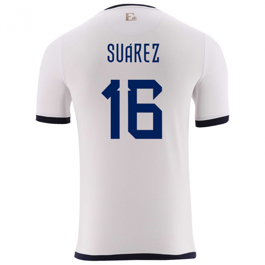Lapset Ecuador Ariel Suarez #16 Valkoinen Vieraspaita 24-26 Lyhythihainen Paita T-Paita