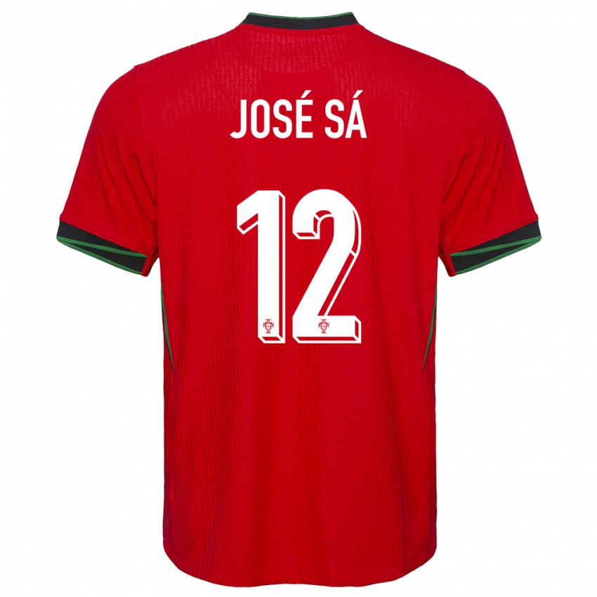 Miesten Portugali Jose Sa #12 Punainen Kotipaita 24-26 Lyhythihainen Paita T-Paita