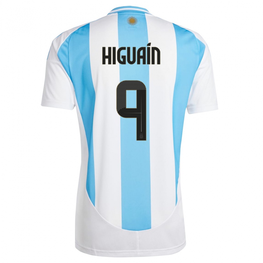 Miesten Argentiina Gonzalo Higuain #9 Valkoinen Sininen Kotipaita 24-26 Lyhythihainen Paita T-Paita