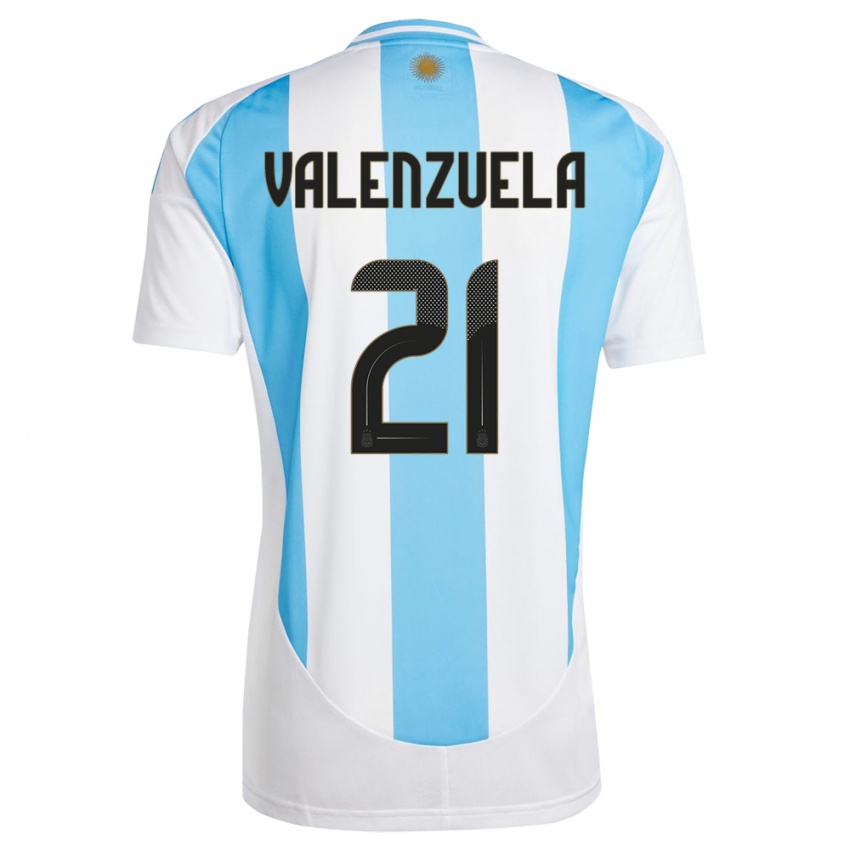 Miesten Argentiina Fernando Valenzuela #21 Valkoinen Sininen Kotipaita 24-26 Lyhythihainen Paita T-Paita