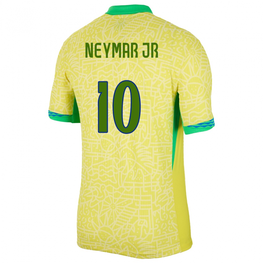 Miesten Brasilia Neymar #10 Keltainen Kotipaita 24-26 Lyhythihainen Paita T-Paita