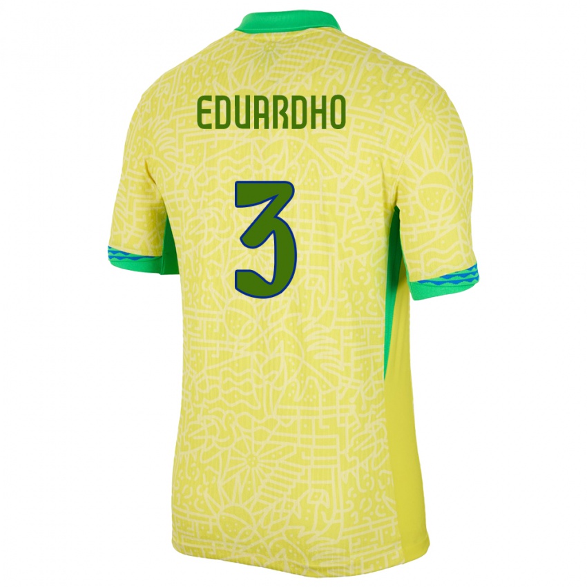 Miesten Brasilia Eduardho #3 Keltainen Kotipaita 24-26 Lyhythihainen Paita T-Paita