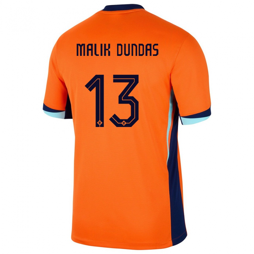 Miesten Alankomaat Noa Malik Dundas #13 Oranssi Kotipaita 24-26 Lyhythihainen Paita T-Paita
