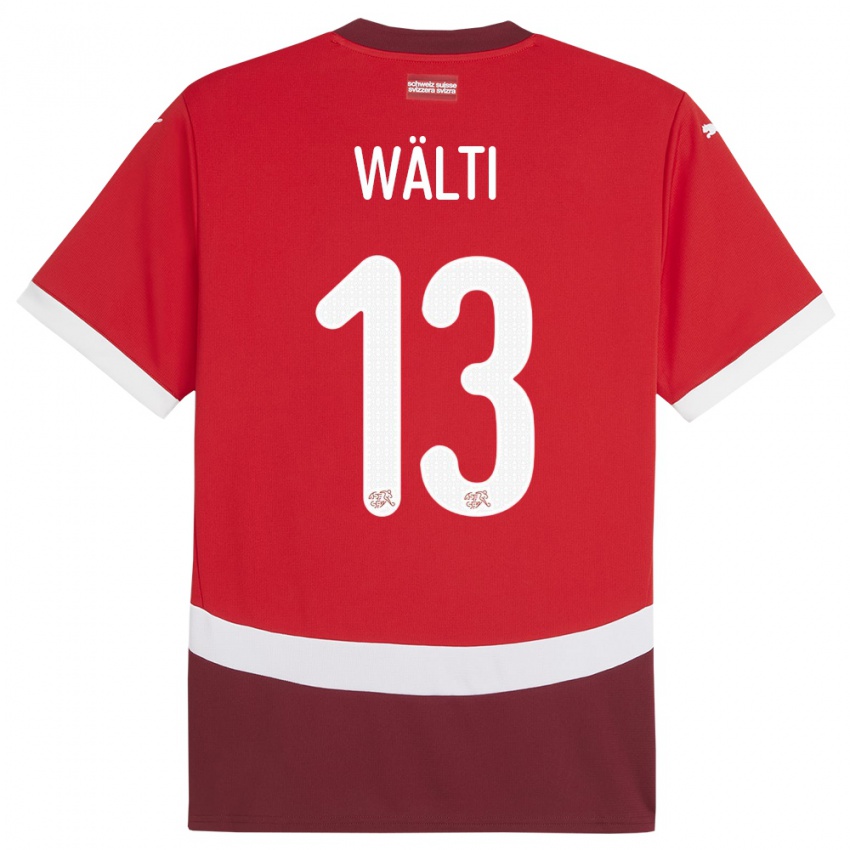 Miesten Sveitsi Lia Walti #13 Punainen Kotipaita 24-26 Lyhythihainen Paita T-Paita
