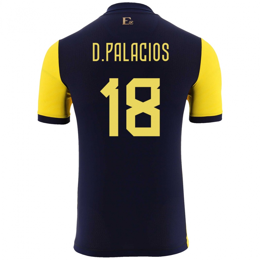 Miesten Ecuador Diego Palacios #18 Keltainen Kotipaita 24-26 Lyhythihainen Paita T-Paita