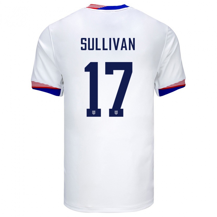 Miesten Yhdysvallat Andi Sullivan #17 Valkoinen Kotipaita 24-26 Lyhythihainen Paita T-Paita